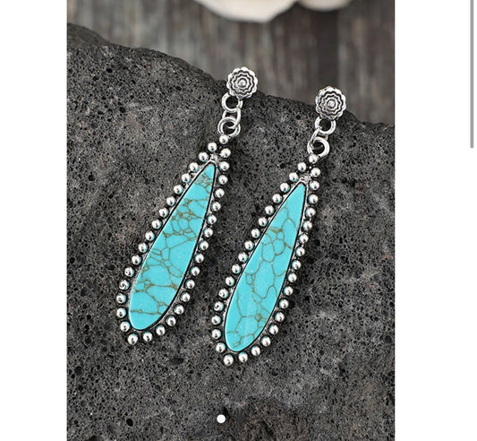 Vintage Bohemian Turquoise
Alloy Earrings