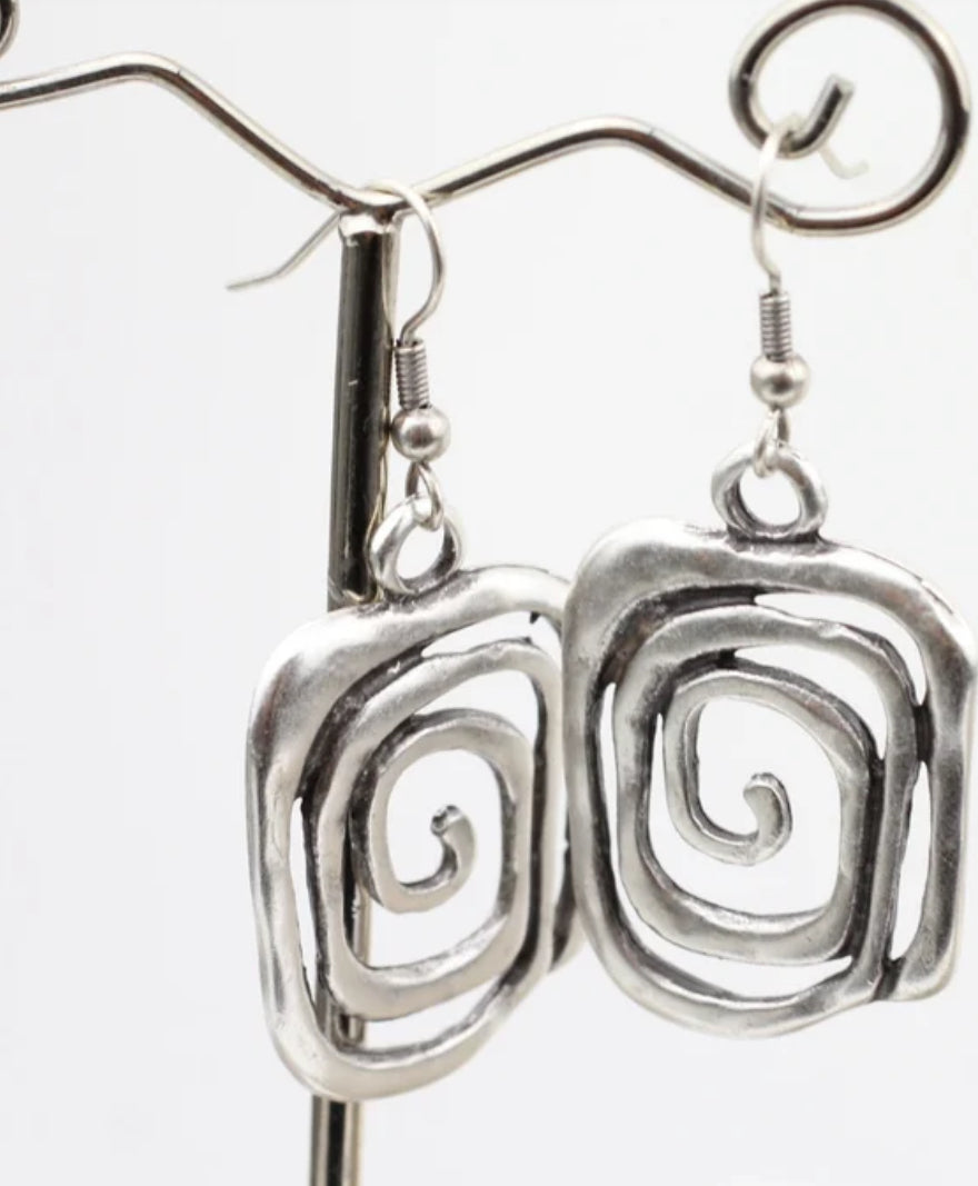 Elegant 925 Sterling Silver New Fashion Jewelry Charms Unique Spiral Earrings