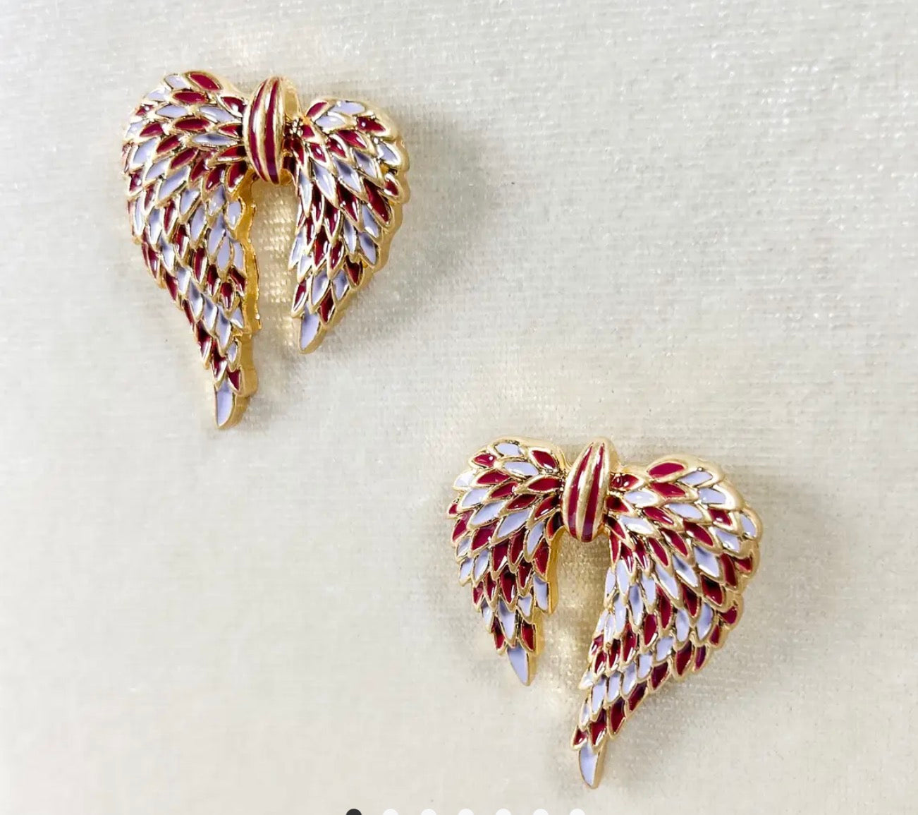 Angel Wing Earrings, White Feather
Earrings, Angel Wing Stud