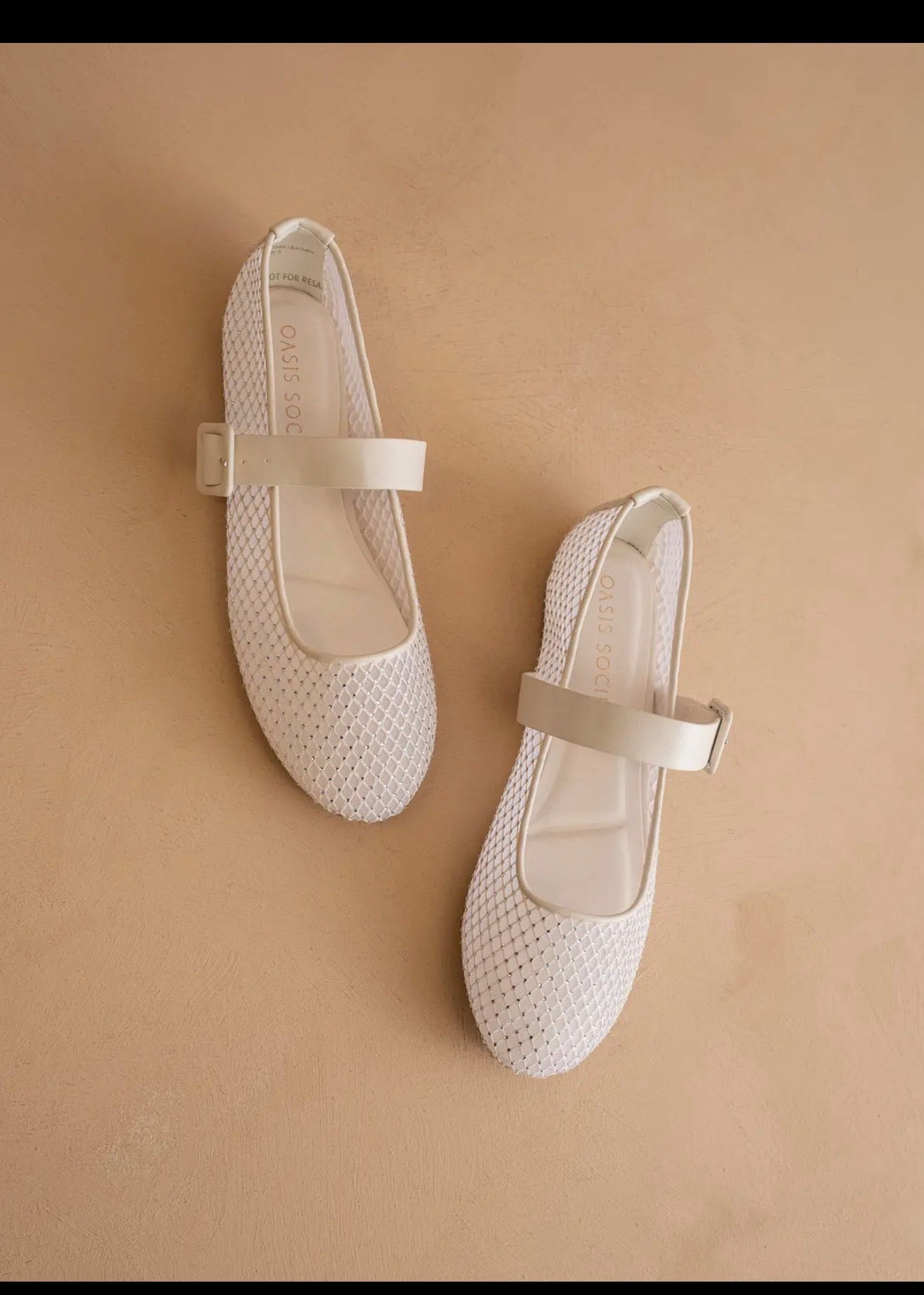 The Gem | Ivory Gem Embellished Mesh Mary Jane Flat