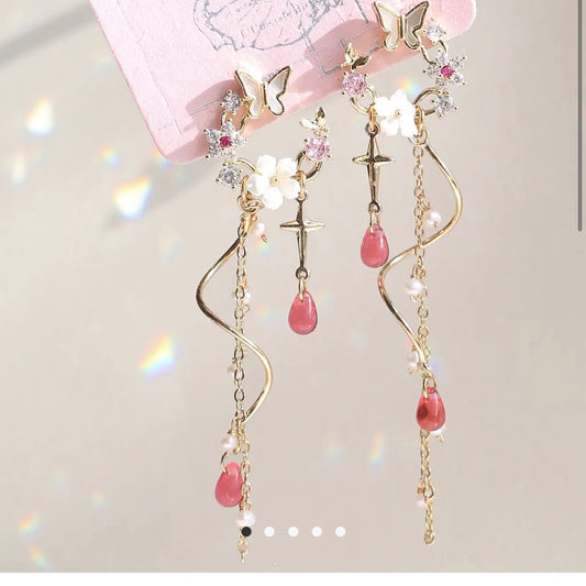 Spiral Threader Earrings, 14k Drop Dangle Gold Earring