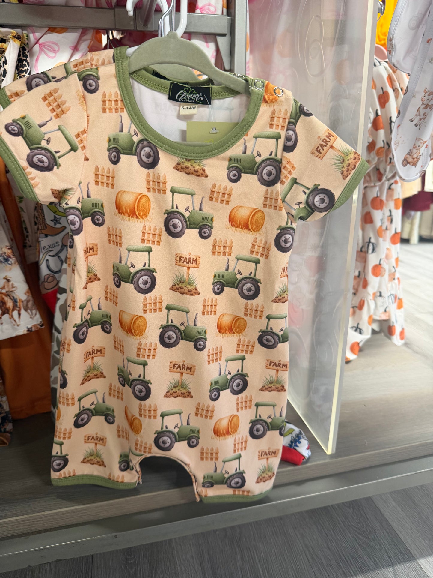 Tractor baby boy one piece ￼