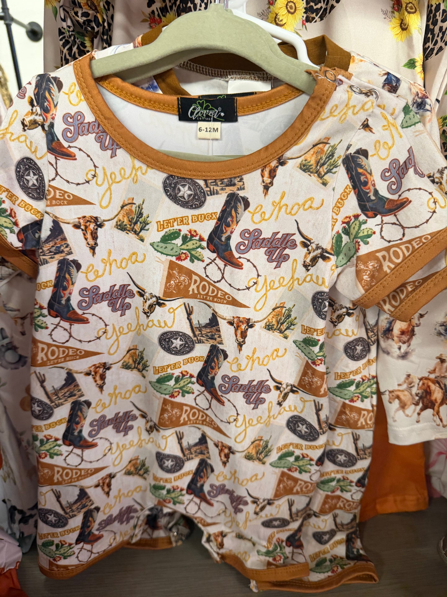 Cowboy boot baby boy onesie