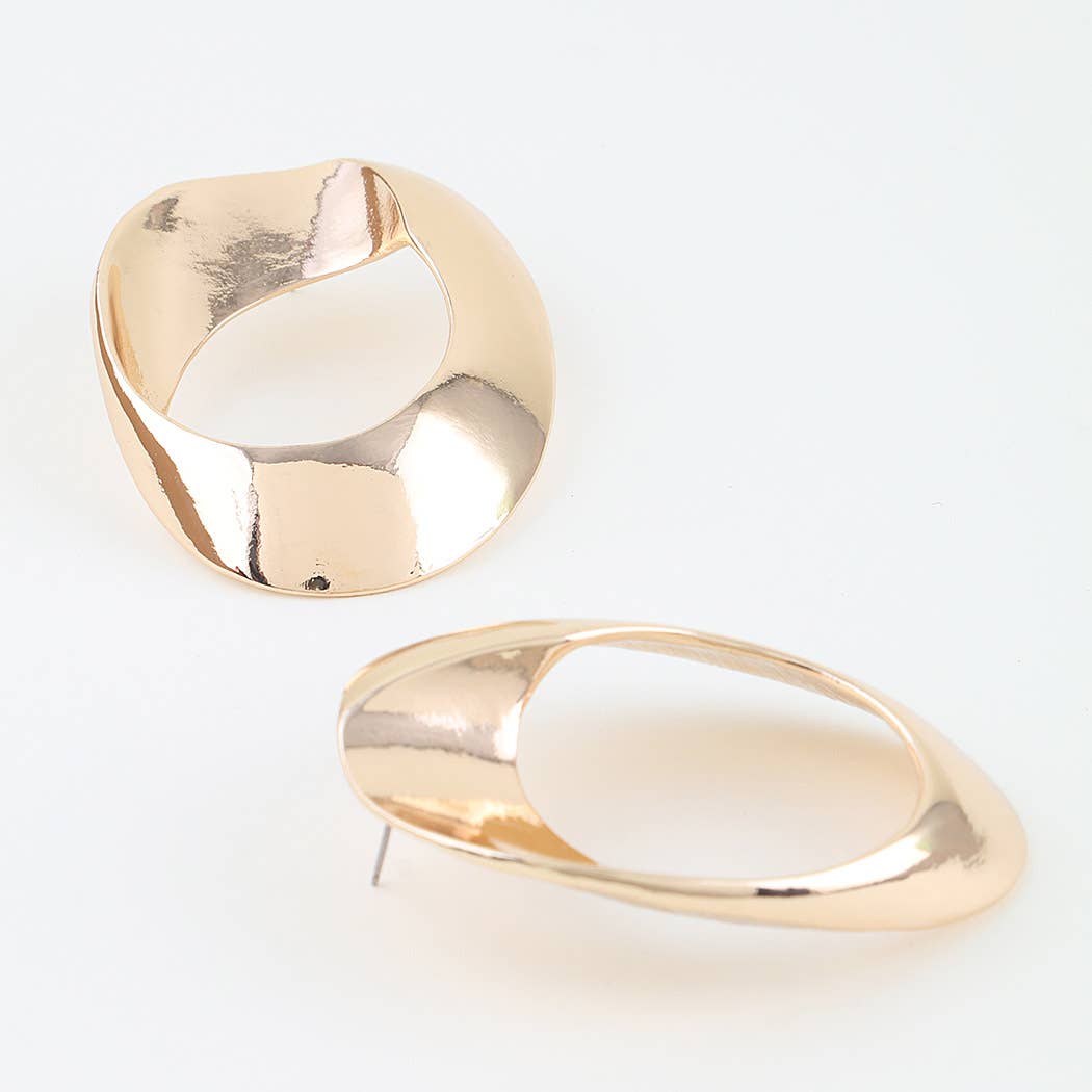 Multi Polished Twist Loop Earrings
