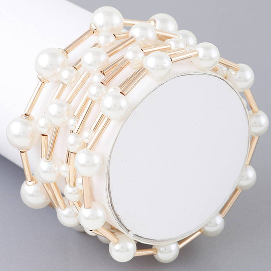 Multi Pearl Wire Bracelet Set