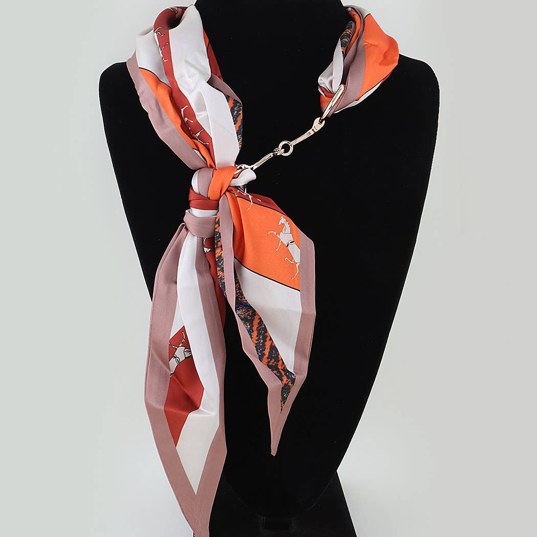 Equestrian Toggle Scarf Necklace: OR