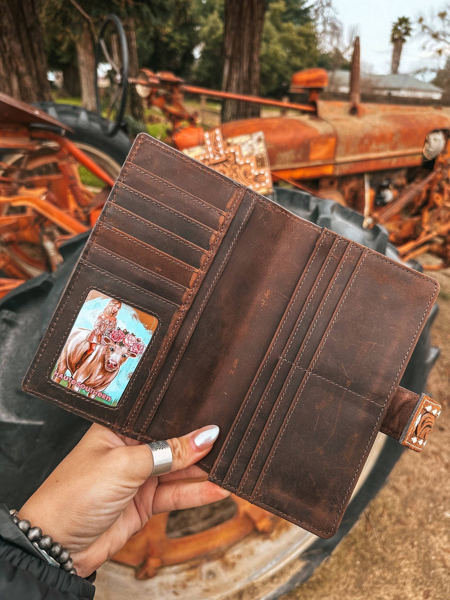 The Lancaster Wallet (Gold Splattered Cowhide) a Haute South