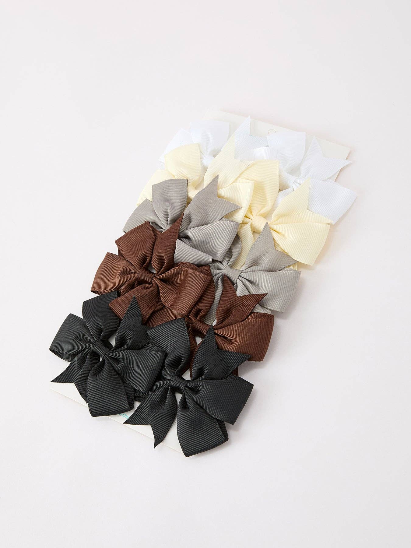 Neutral Bow Hair Clip Set