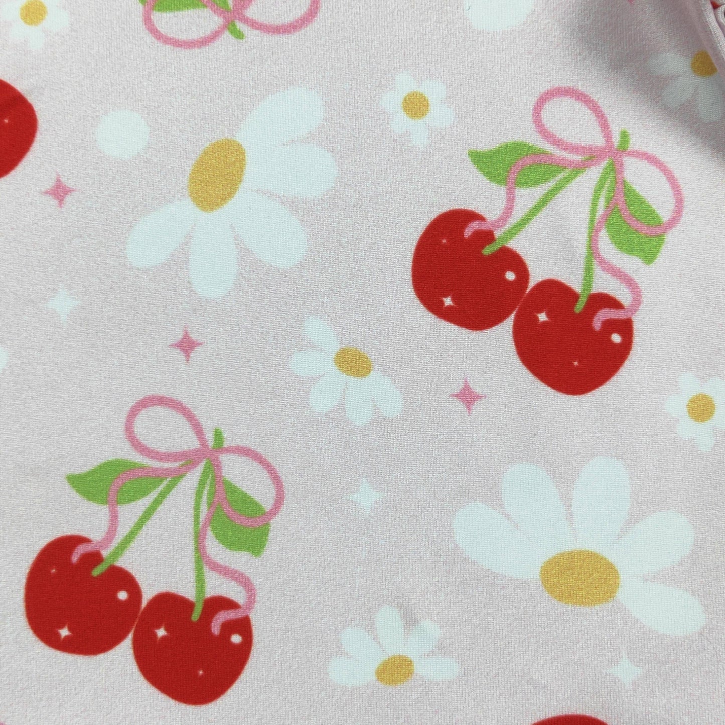 Cherry Daisy Baby Gown W/Headband
