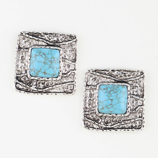 Antique Cubic Stone Earrings