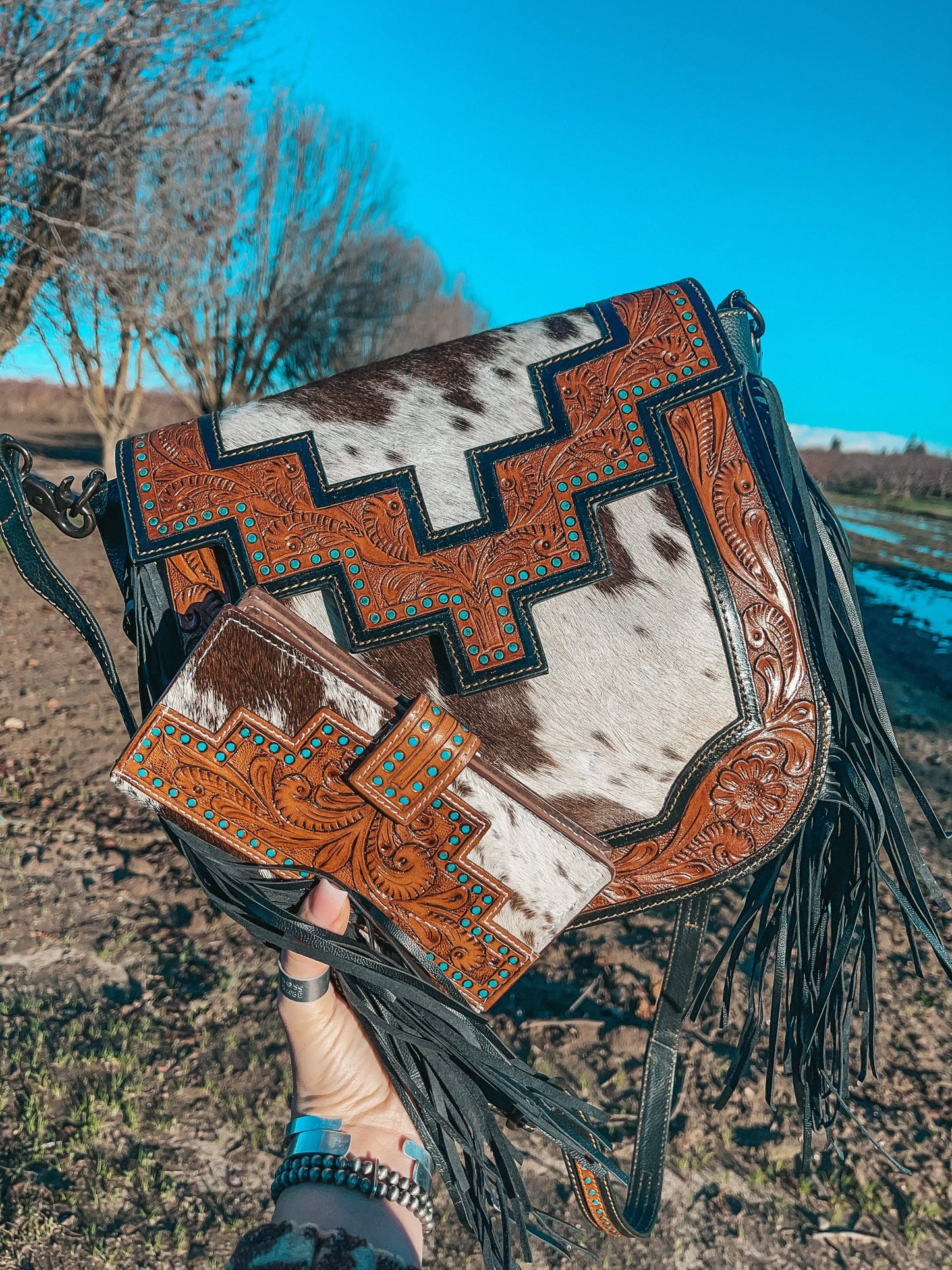 The Darlene Cowhide Purse a Haute Southern Hyde