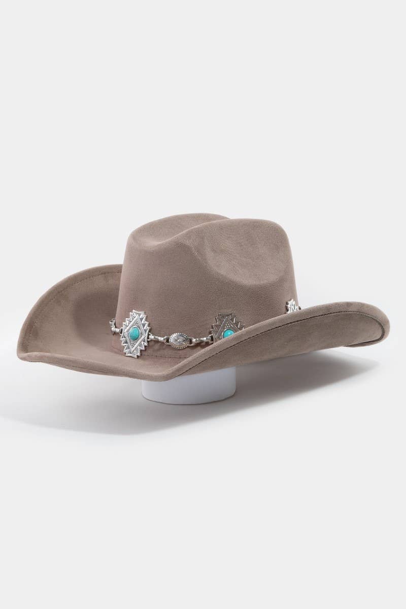 Turquoise Stud Concho Belt Western Cowboy Hat