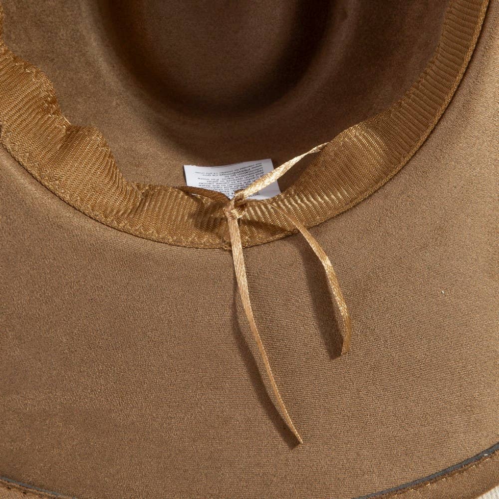 Western Bull Head Concho Accent Leather Strap Suede Cowboy
