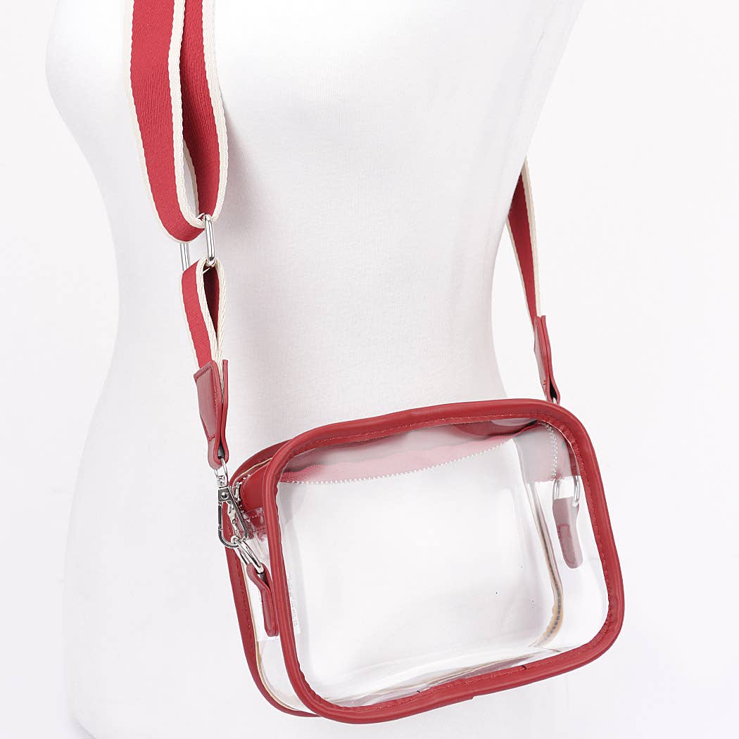 Transparent Camera Bag w/ Wide Strap: Red