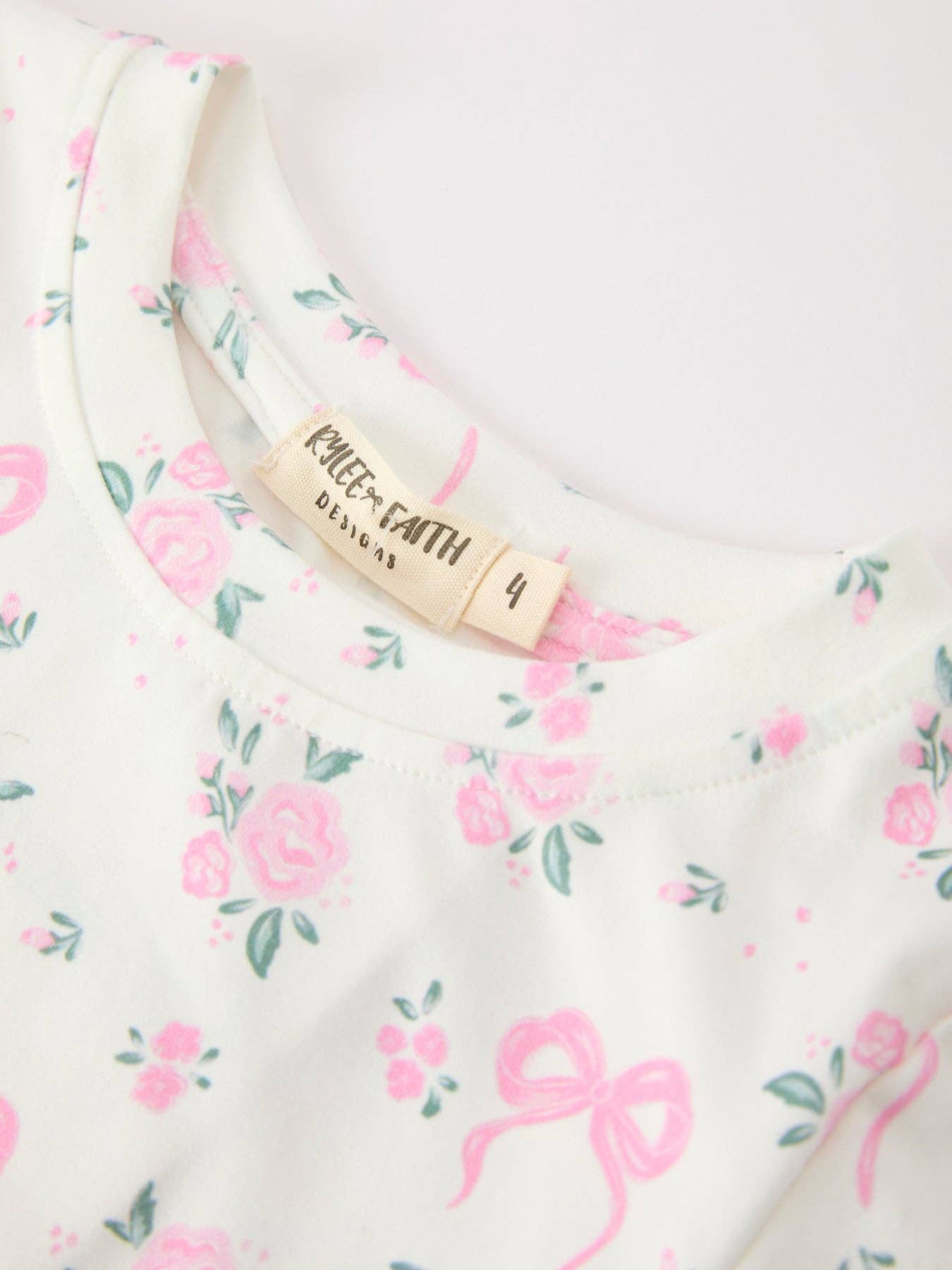 Rose Bow Girl Short Set Scallop