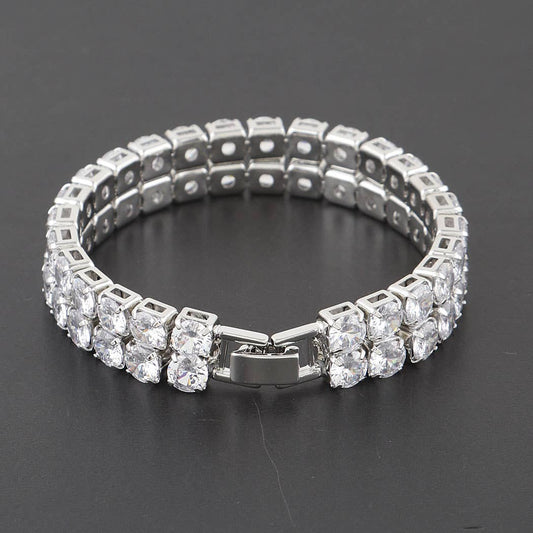 Double Rhinestone Clasp Bracelet