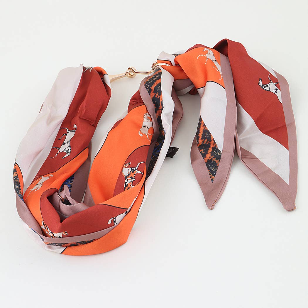 Equestrian Toggle Scarf Necklace: OR
